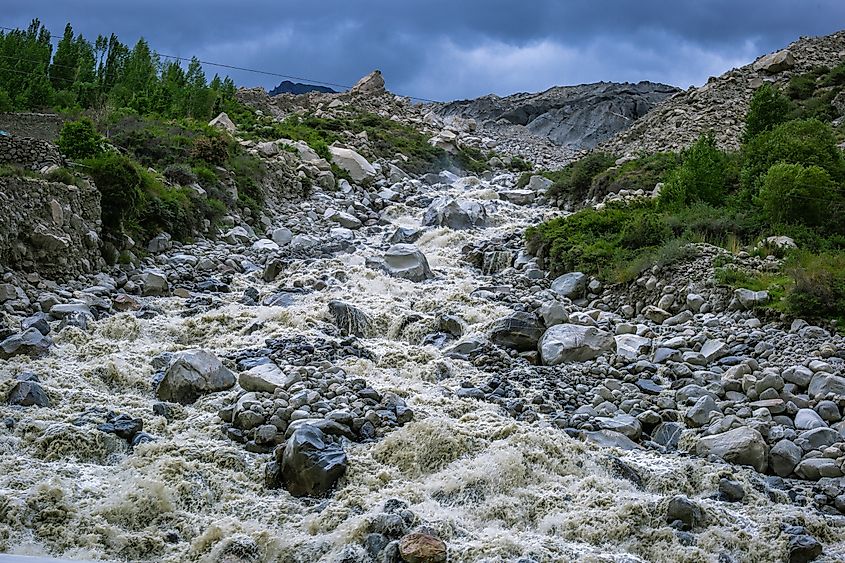 A GLOF event can have disastrous impact on settlements directly in the path of the flood