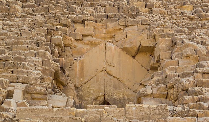 View of the Pyramids of Giza. In Cairo, Egypt