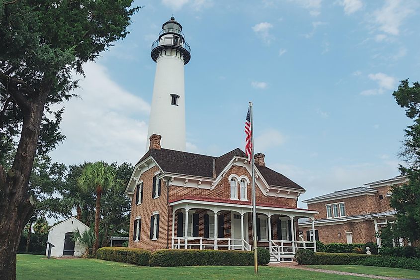 Historic lighthouse in St. Simons, Georgia.