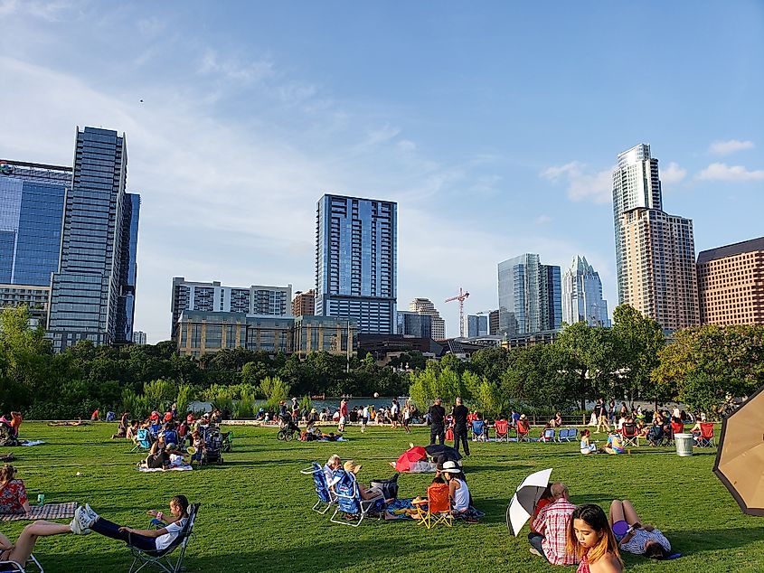 People celebrating in Austin