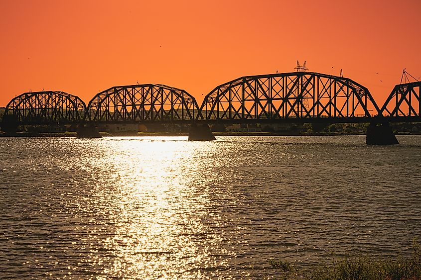 Chicago and North Western Railroad Bridge across the Missouri River in Pierre.