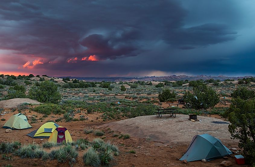 Campground in the Arches National Park.