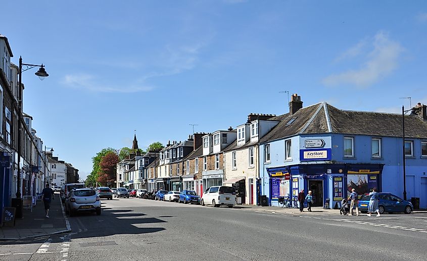 The town center in Kirkcudbright, Scotland