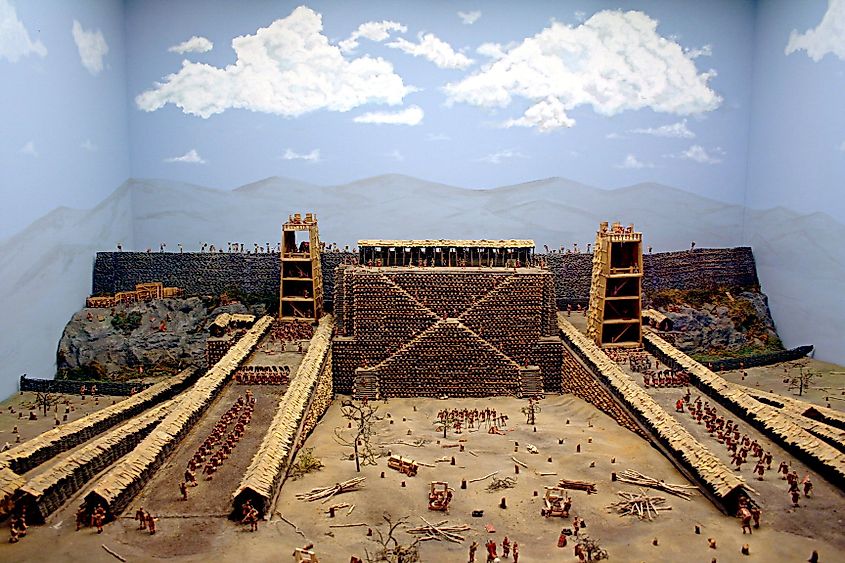 Photograph of a model of the siege of Avaricum at the museum of the United States Military Academy, United States of America