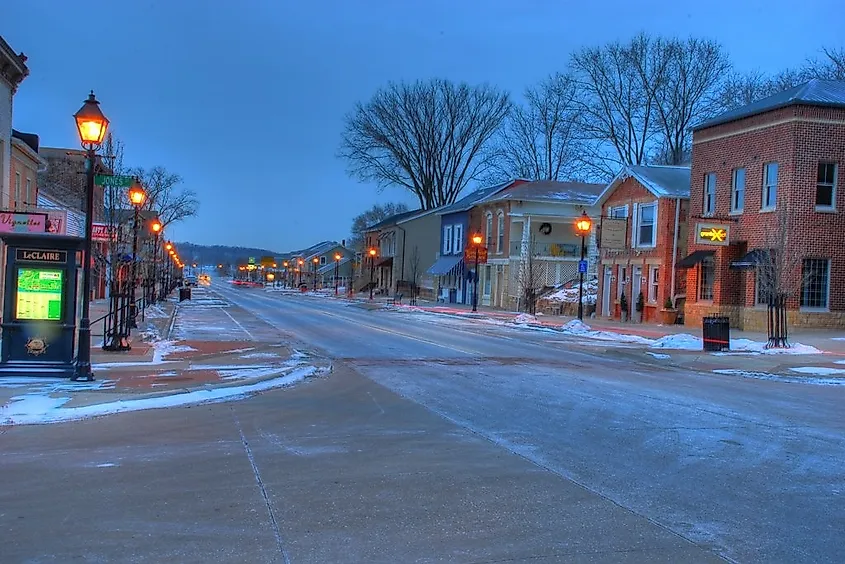 Downtown LeClaire in the early morning by Burt Gearhart