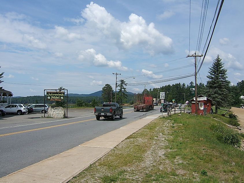 Street scene in Long Lake, New York