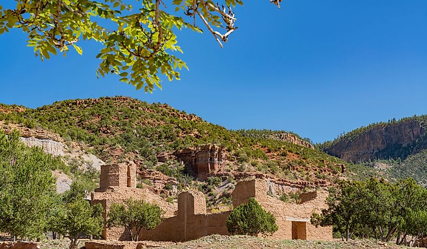 Exterior view of the Jemez Historic Site at New Mexico