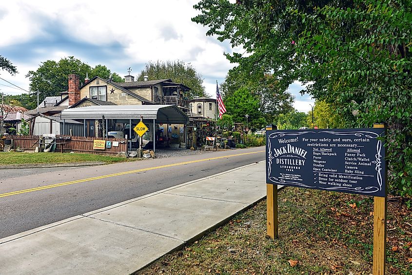 Entrance to the Jack Daniel's Distillery in Lynchburg, Tennessee