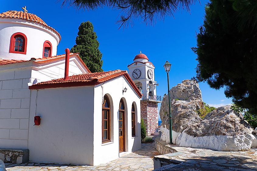 The church of Agios Nikolaos in Skiathos island, Greece.