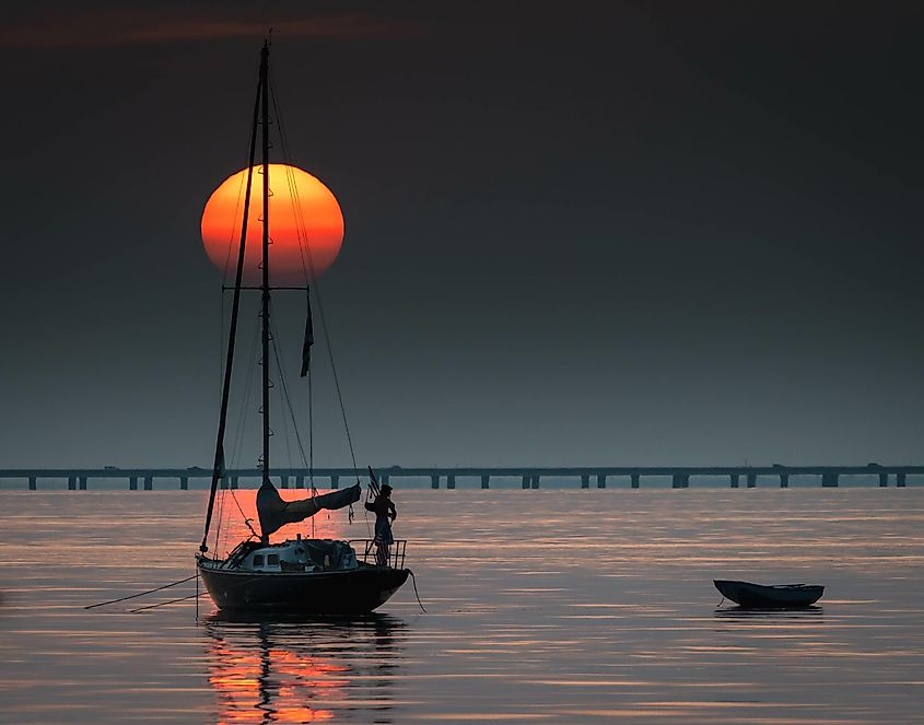 Lake Pontchartrain in Mandeville, Louisiana.