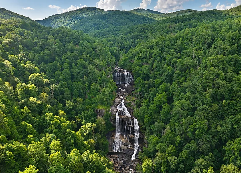 Whitewater Falls in Nantahala National Forest, North Carolina.