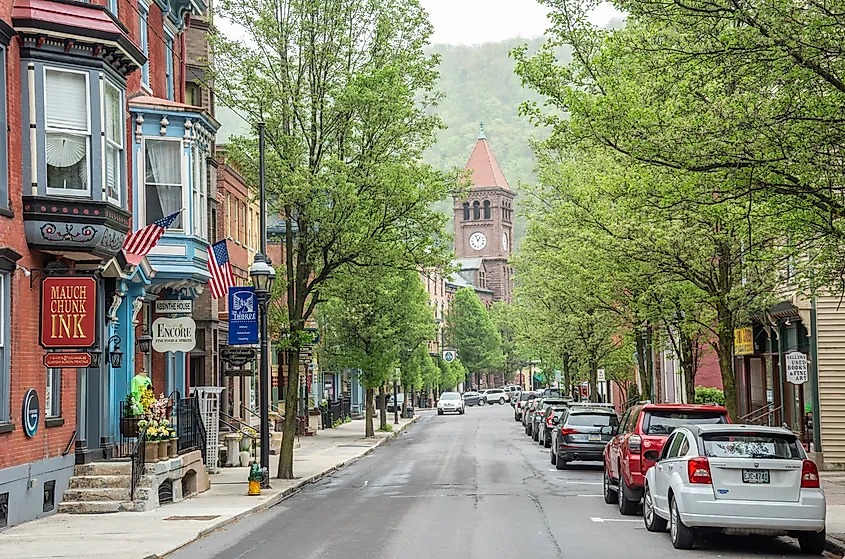 Street view on Broadway in Jim Thorpe, PA.