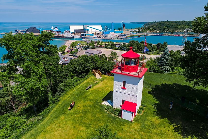 Goderich Lighthouse in Goderich, Ontario, Canada. Image credit: Dennis MacDonald / Shutterstock.com