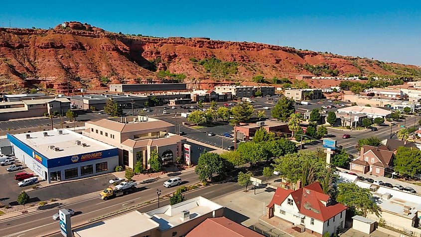 Aerial view of St. George, Utah. Editorial credit: GagliardiPhotography via Shutterstock.com