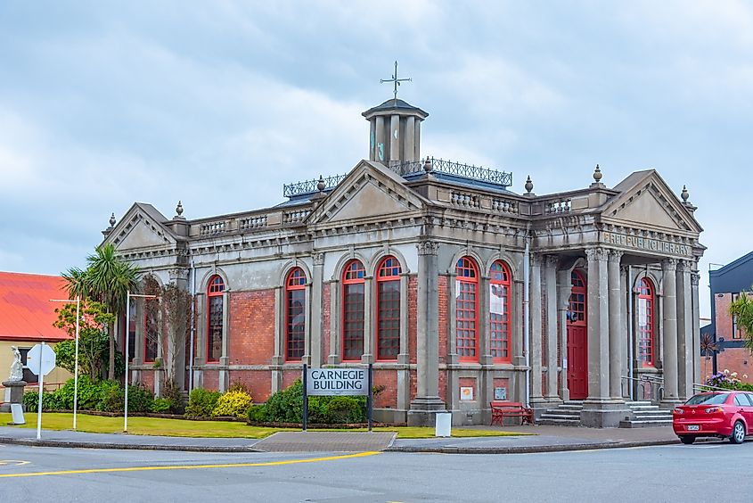 HOKITIKA, NEW ZEALAND, FEBRUARY 1, 2020:Free public library at Hokitika, New Zealand