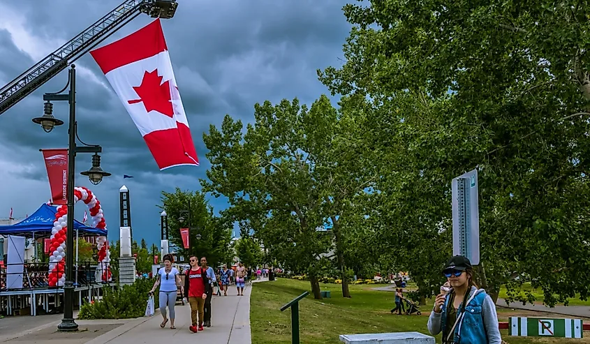 Celebrating Canada Day in Sylvan Lake, Alberta. Image credit Arlene Grace Evangelista via Shutterstock