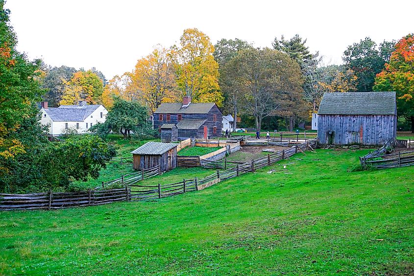 Historic buildings in Deerfield Village, Massachusetts.