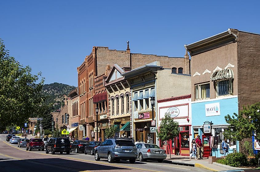 Beautiful street view in Manitou Springs, Colorado