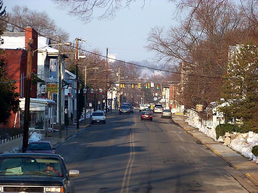 Street view in Bridgewater, Virginia.