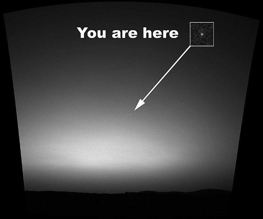 This is the first image ever taken of Earth from the surface of a planet beyond the Moon.