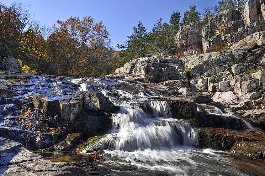 Eminence, Missouri: Rocky Falls on a sunny day.