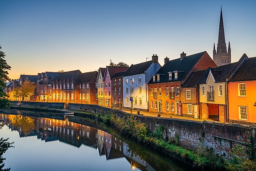 Norwich,England: Norwich Quayside at dawn.