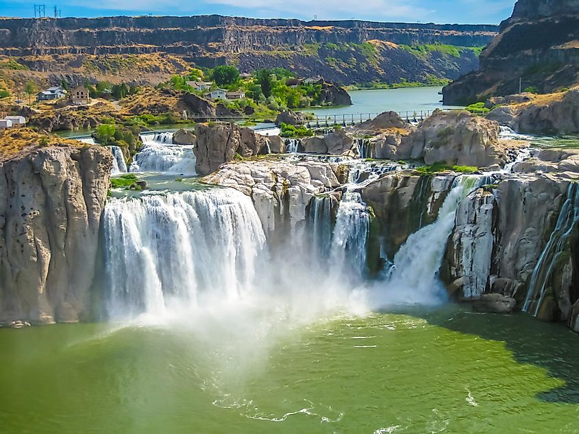 Spectacular aerial view of Shoshone Falls or Niagara of the West, Snake River, Idaho, United States.