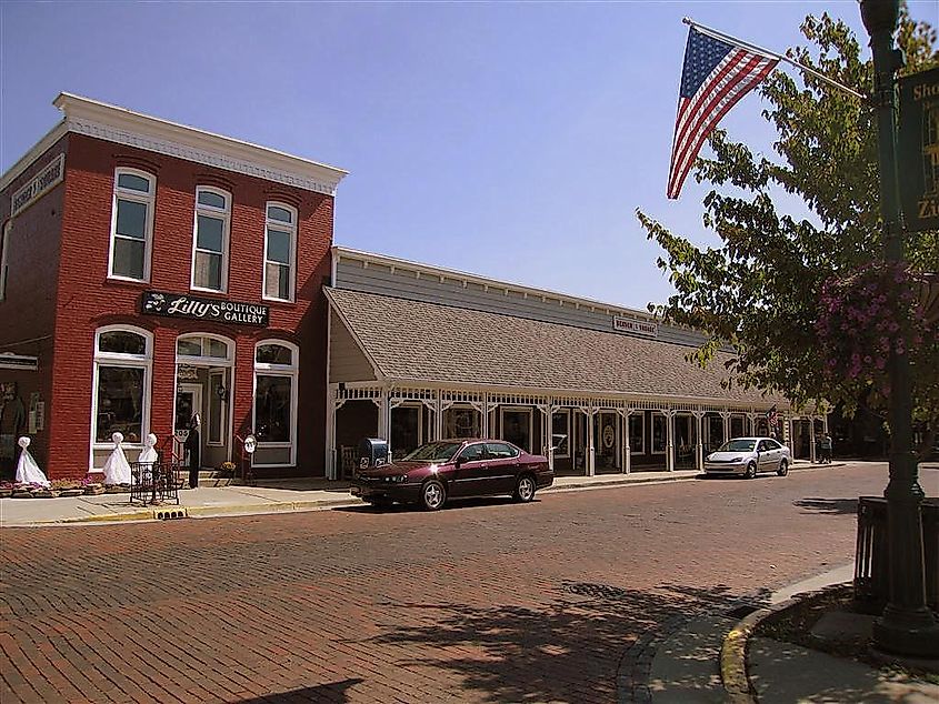 The beautiful downtown area of Zionsville, Indiana
