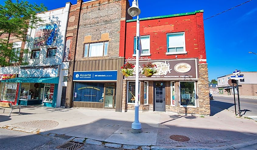 Downtown Midland, a town located on Georgian Bay in Simcoe County, Ontario, Canada