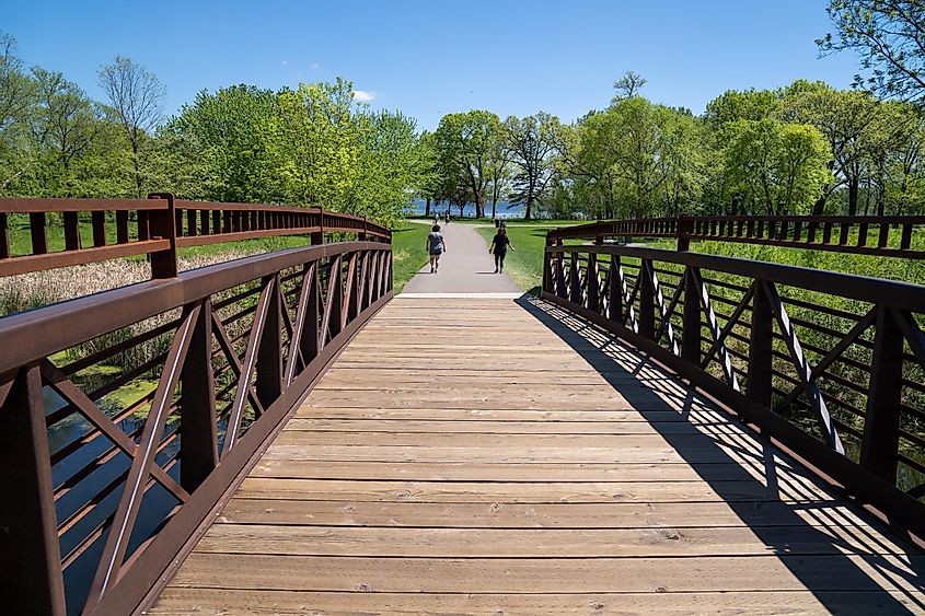 Footbridge in Clifton E French Regional Park in Plymouth Minnesota
