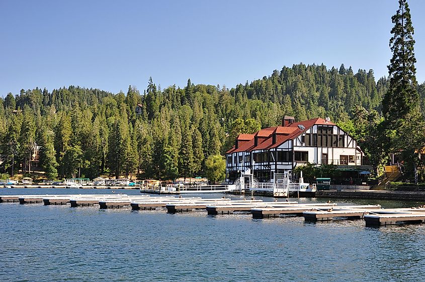The lakefront in Lake Arrowhead, California.