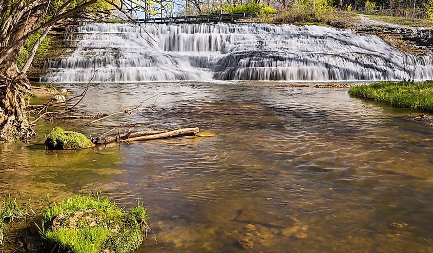 Thistlethwaite Falls is a cascading waterfall in Richmond, Indiana.