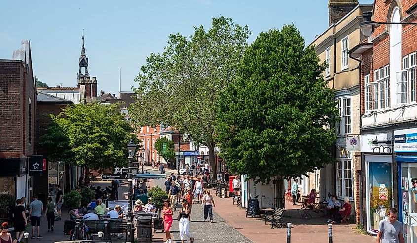 Market square of Lewes county town East Sussex England, Lewes, England