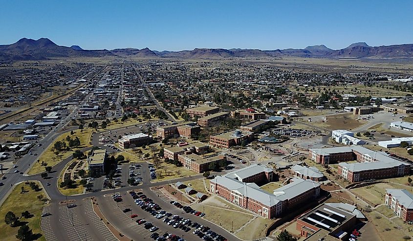 Alpine, Texas, looking over Sul Ross State University.