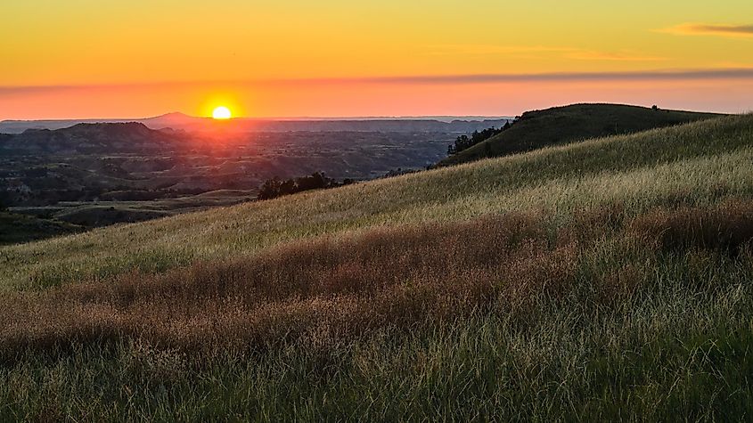 Sunset at Theodore Roosevelt Wilderness.