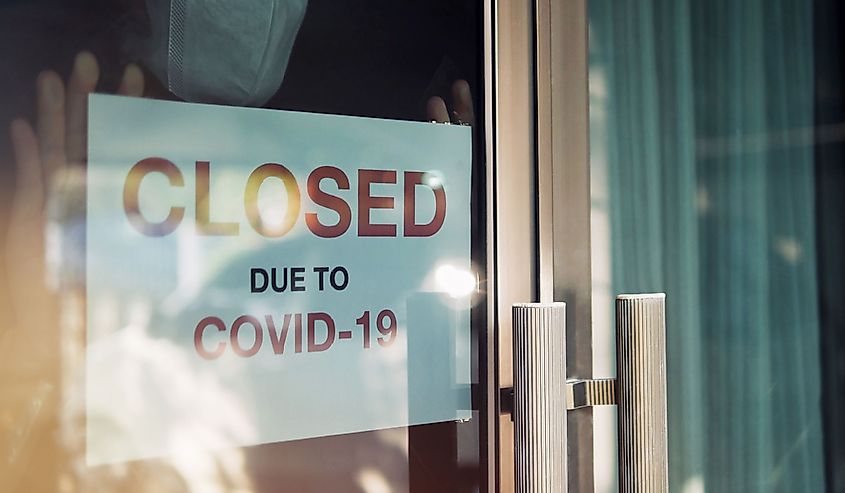 Business office or store shop is closed, bankrupt business due to the effect of novel Coronavirus (COVID-19) pandemic