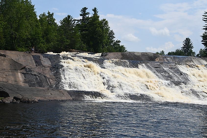 Lampson Falls is beautiful waterfall to hike to on the Grass River in Adirondack Park. 