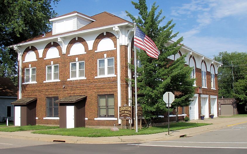 City hall building in Ironton, Minnesota.