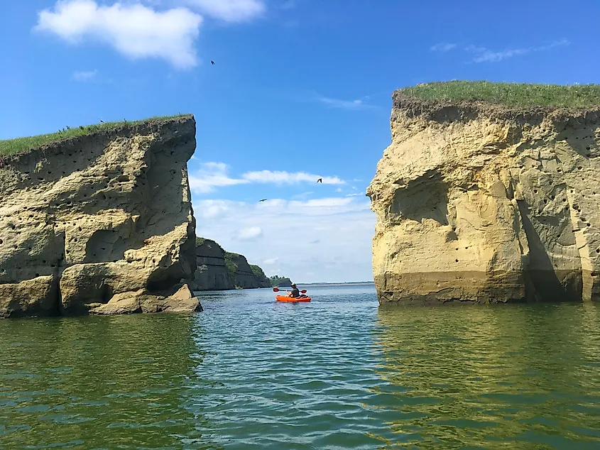 Lake Sakakawea, a large Missouri River reservoir in western North Dakota.