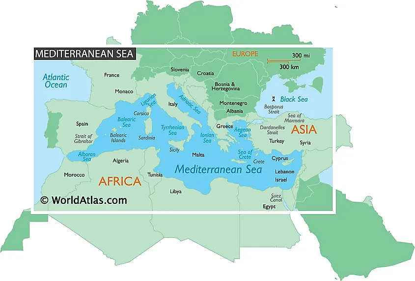 mediterranean sea map