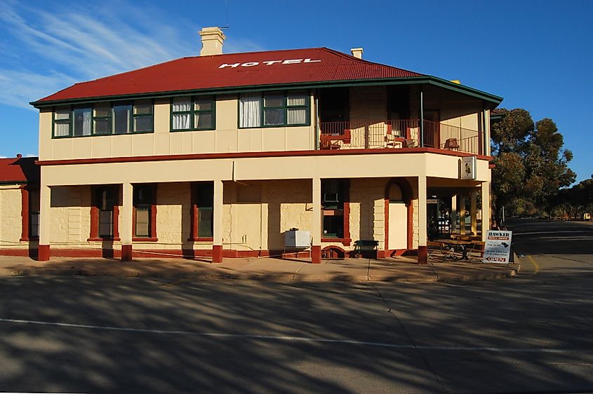 Hawker Hotel-Motel in Hawker, South Australia. 60km south of the Flinders Ranges National Park