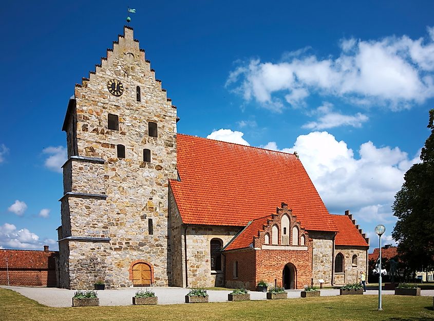 Saint Nicolai Church, a medieval church in central Simrishamn, Sweden.