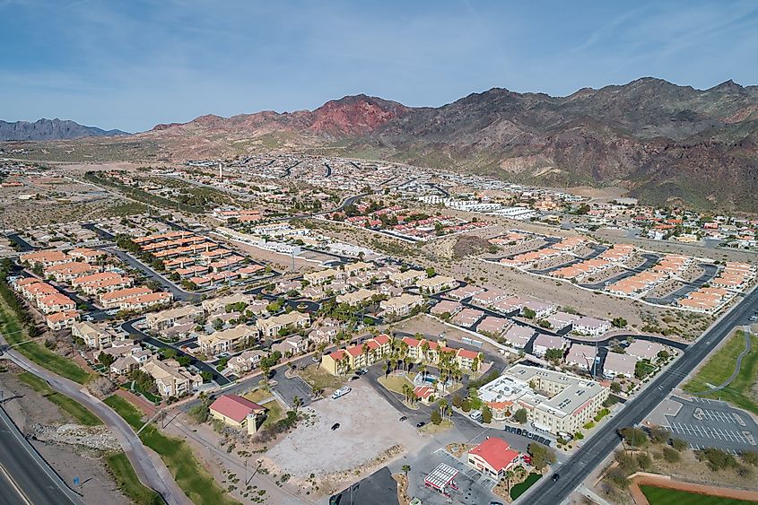 Aerial view of Boulder City, Nevada.
