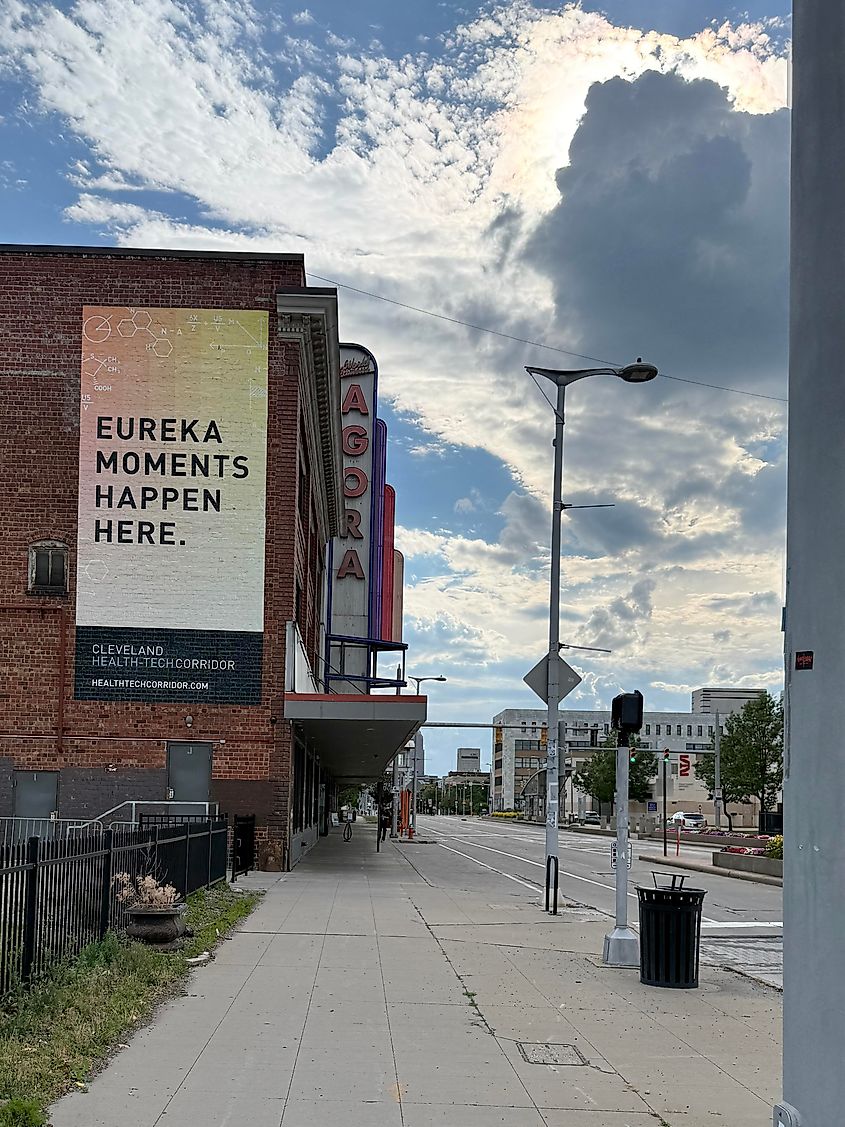 Cleveland, Ohio, USA. The historic Agora Theater and Ballroom along Euclid Avenue in Cleveland's Health-Tech Corridor district. 