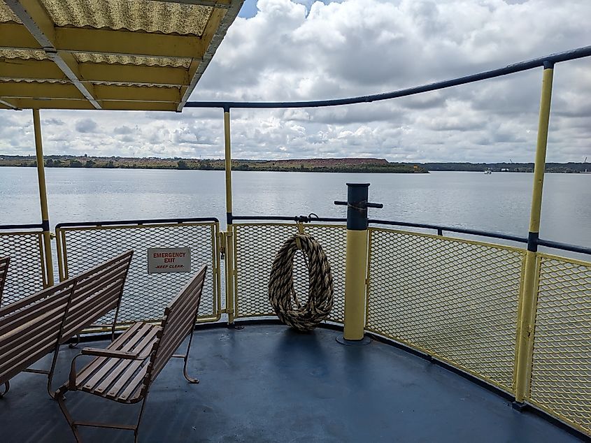 A boat in the Soo Locks, Michigan