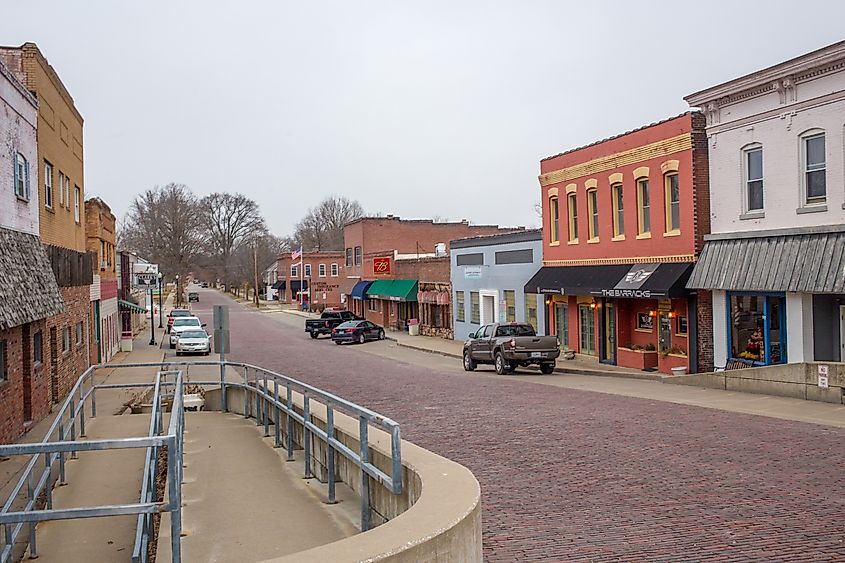 View of Mississippi Avenue in the town of Crystal City, Missouri.