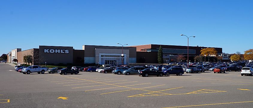 The eastern side of the Westland Shopping Center