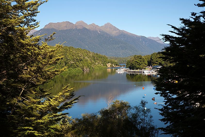 Home Creek on Lake Manapouri, Manapouri, Southland, South Island, New Zealand.