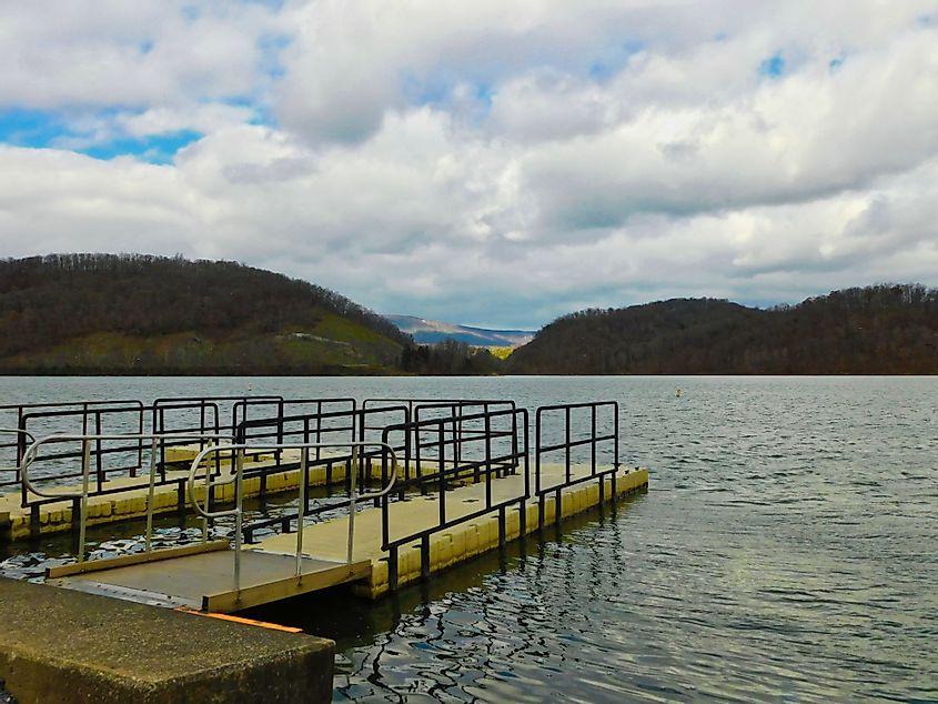 Tatman Run Recreation Area boat launch in Lake Raystown region, Pennsylvania