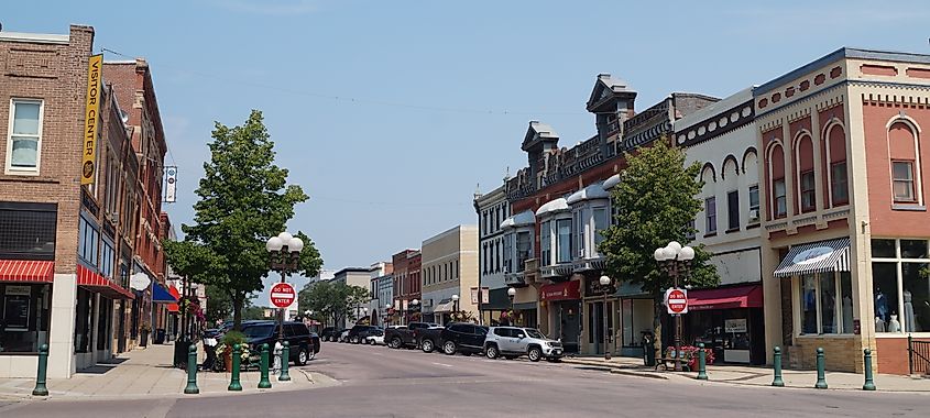 Main Street in New Ulm, Minnesota.